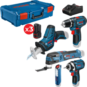 Bosch Blauw 5-delig Accu Toolkit | 12V | GSR+GDR+GOP+GSA+GLI | 3x 2,0 Ah