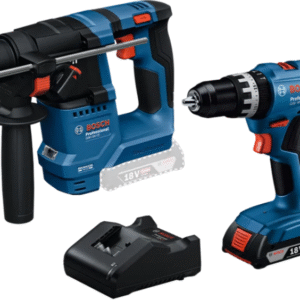 Bosch Blauw Combiset 18V GSB 18V-25 Accu klopboormachine + GBH 18V-18 Boorhamer +1x2.0Ah