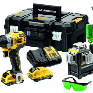 DeWalt DCK212D2T | Combiset | Schroef/boormachine DCD701 + Zelfnivellerende multilijnlaser | 12V XR | 3x 360° | Groen | 2x2.0Ah