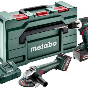Metabo Comboset 2.4.1 | BS18LT Klopboormachine + W18 L 9-125 Haakse Slijper | 18V | 2 x 4,0Ah Li-Ion + lader
