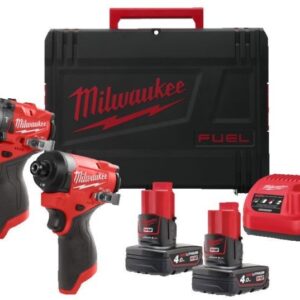 Milwaukee M12 FPP2A2-402X | M12 FUEL powerpack (M12 FPD2, M12 FID2, 2 x M12 B4 accu, 1 x C12C lader, 1 xHD Box)
