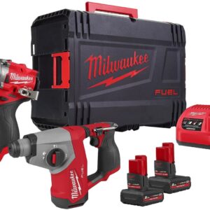 Milwaukee M12 FPP2BG2-502X Accu-machineset 2-delig FPD2 + FHAC16 in HD Box | Incl. 2x 5,0Ah accu en lader