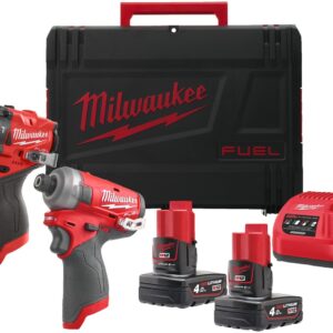 Milwaukee M12 FPP2E2-402X | M12 FUEL powerpack (M12 FPD, M12 FQID, 2 x M12B4 accu, 1 x C12C lader, 1 x HD Box)