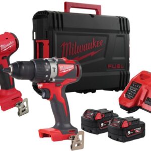 Milwaukee M18 BLPP2A3-502X M18 powerpack 2-kit Brushless (M18BLPD2, BLIDR, 2 x 5,0 Ah)
