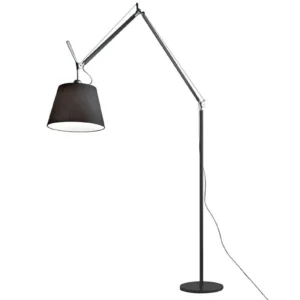 Tolomeo Mega vloerlamp Ø36, satijn/zwart, dimbaar - Artemide