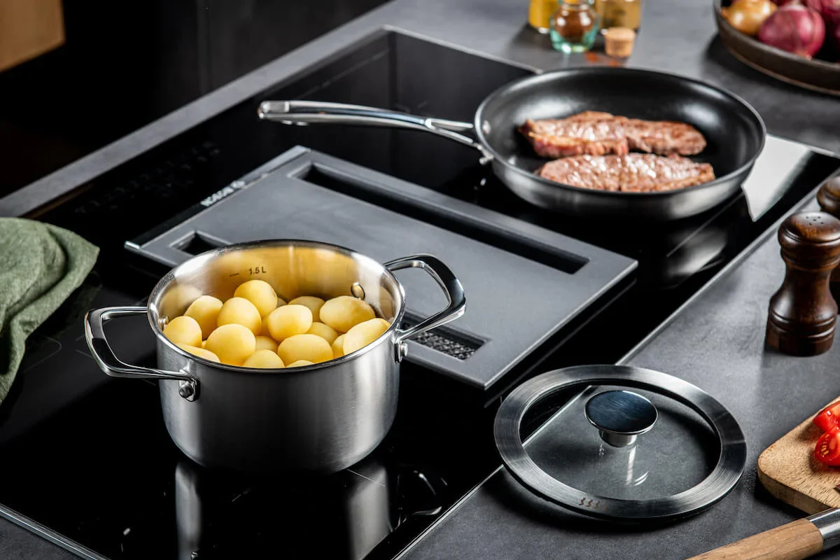 DUCQ Downdraft pannenset - 14 delig - met glazen deksels - Afbeelding 11