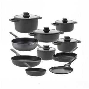 BergHOFF Leo Stone Pannenset 15delig Downdraft + gratis panbeschermers