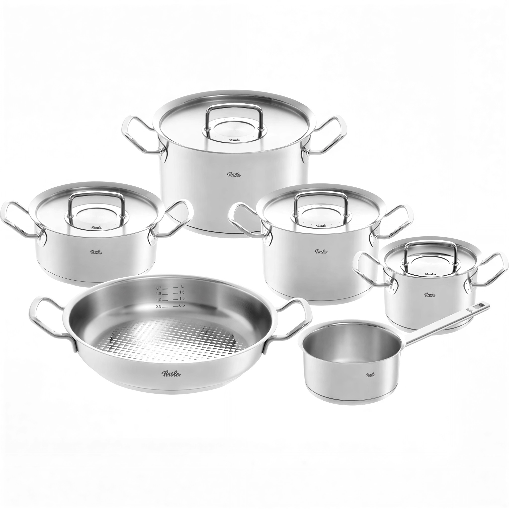 Fissler Original Profi 6 Delig - Steel-en Hapjespan RVS deksels