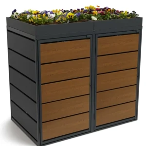 Green Plant Eiken Ombouw Antracietgrijs / Hout | 2 Containers