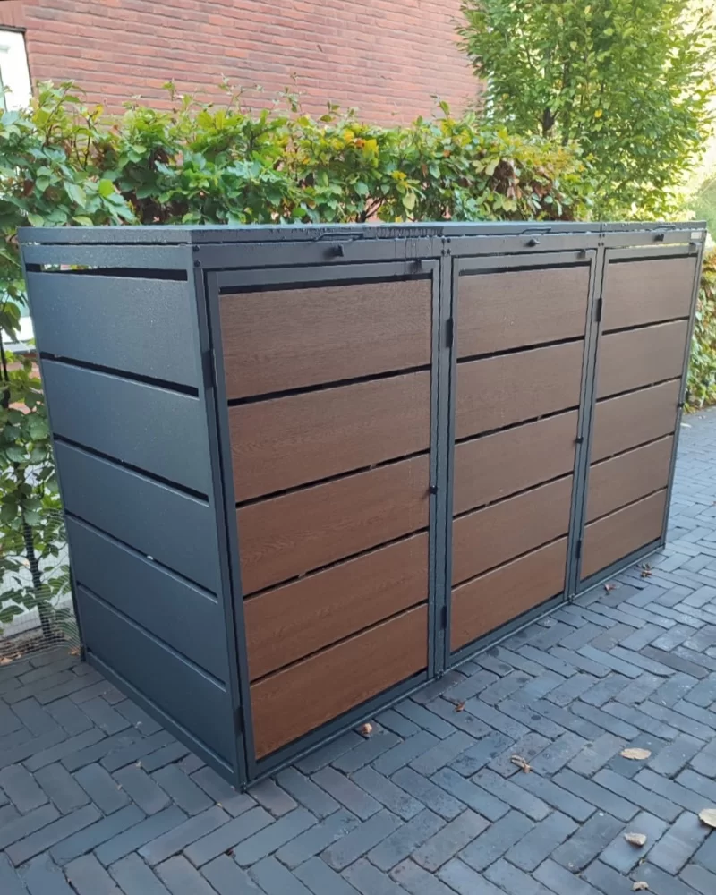 Kuba Store Ombouw antraciet met Eiken Hout | 3 Containers