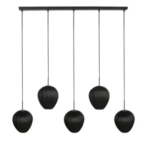 Zavi 5-lichts Hanglamp Zwart Stof