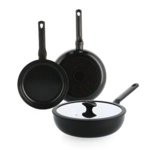 BK 3-delig pannenset Black met wok