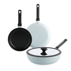 BK Enjoy 3-delig pannenset Light Blue met wok