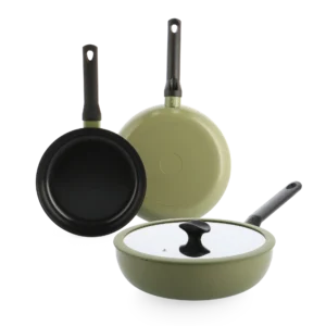 BK Enjoy 3-delig pannenset Olive Green met wok